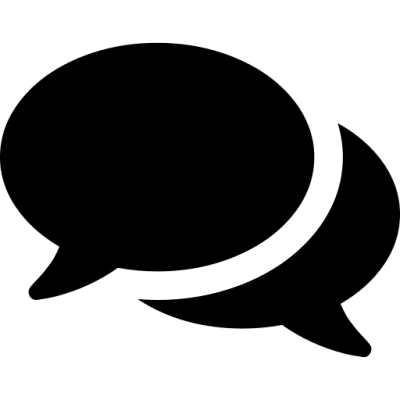 Two overlapping speech bubbles representing a chat or messages feature